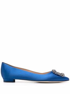 Manolo Blahnik ballerines Hangisi à boucle - Bleu