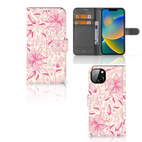 iPhone 14 Plus Hoesje Pink Flowers - thumbnail