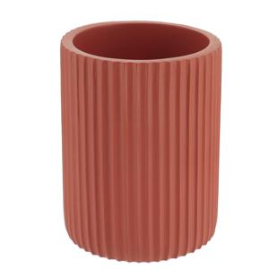 Tendance Tandenborstelbeker 101 series - terracotta - geribbeld - PS - 7 x 9,5 cm