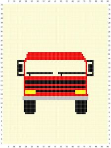 Sunarts doe het zelf pakket model Vrachtauto klein rood 80 x 210 cm artikelnummer D381