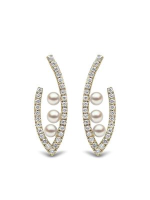 Yoko London boucles d'oreilles Sleek en or 18ct ornées de perles d'Akoya et diamants