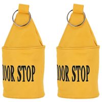 Deurstopper Neon - 2x - 2,5 kg - canvas - geel - 13 x 13 x 28.5 cm