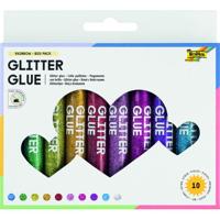 Glitterlijm folia 9.5ml 10 kleuren | 12 stuks