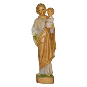 Jozef beeldje - met Jezus op zijn arm - 10 cm - polystone - religieuze beelden