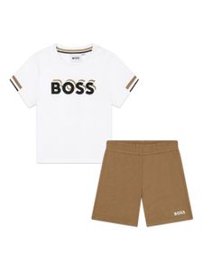 BOSS Kidswear ensemble haut-short à logo imprimé - Marron