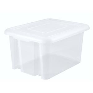 EDA Opbergbox 55L - wit - stapelbaar - L58 x B44 x H31 cm - kunststof - Bak/doos met deksel