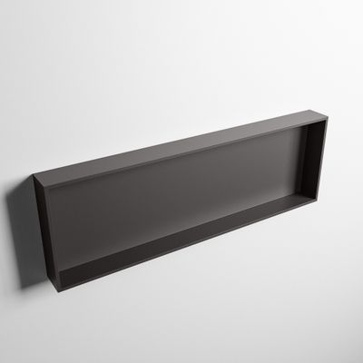 MONDIAZ EASY Nis 89,5x29,5cm in solid surface kleur DarkGrey | DarkGrey. 1 vak geschikt voor in- of opbouw