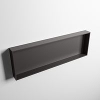 MONDIAZ EASY Nis 89,5x29,5cm in solid surface kleur DarkGrey | DarkGrey. 1 vak  geschikt voor in- of opbouw