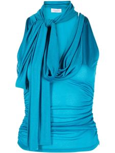 Blumarine haut sans manches à détail de foulard - Bleu