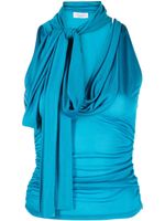 Blumarine haut sans manches à détail de foulard - Bleu - thumbnail