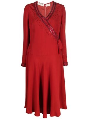 A.N.G.E.L.O. Vintage Cult robe en soie à sequins - Rouge