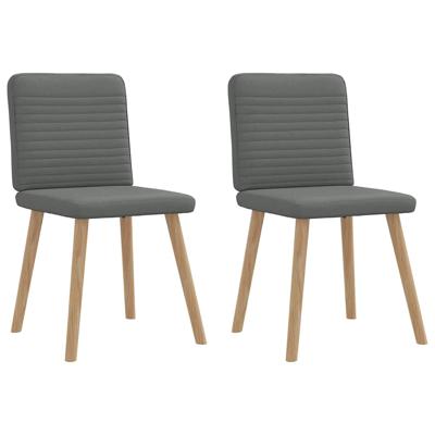 Eetkamerstoelen 2 st stof donkergrijs