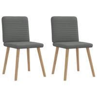 Eetkamerstoelen 2 st stof donkergrijs