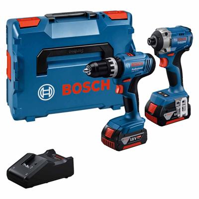 Bosch Blauw | Combopack | GSB 18V-25 + GDX 18V-285 | 2 x 4.0Ah + lader | In L-Boxx 136 - 0615A5008D