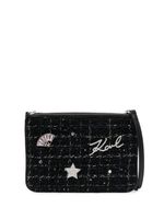 Karl Lagerfeld pochette en tweed à motif K/Skuare - Noir