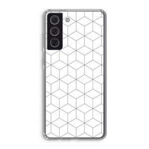 Zwart-witte kubussen: Samsung Galaxy S21 FE Transparant Hoesje