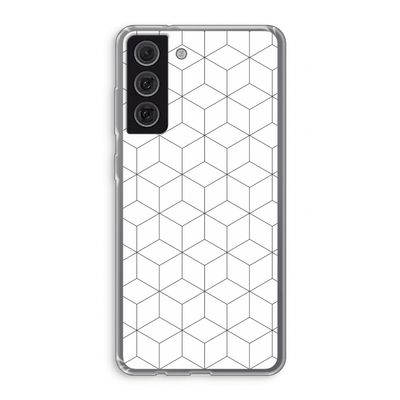Zwart-witte kubussen: Samsung Galaxy S21 FE Transparant Hoesje