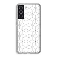 Zwart-witte kubussen: Samsung Galaxy S21 FE Transparant Hoesje