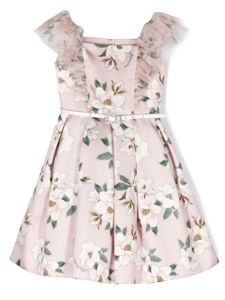 Monnalisa robe sans manches ceinturée à fleurs - Rose