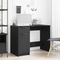 Bureau met lade Zwart eiken 100 x 50 x 75 cm Bewerkt hout