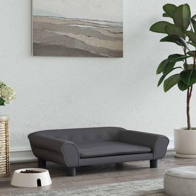 VidaXL Hondenmand 70x48x22 cm fluweel donkergrijs VidaXL Hondenmand 70x48x22 cm fluweel donkergrijs