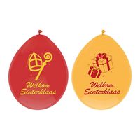 Welkom Sinterklaas ballonnen - 6x - geel/rood - thumbnail