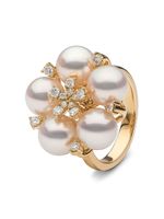 Yoko London bague en or 18ct sertie de perles et de diamants - Blanc - thumbnail