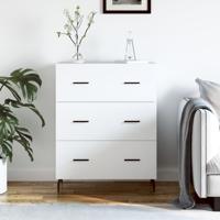 Dressoir 69,5x34x90 cm bewerkt hout wit - thumbnail