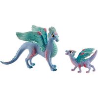 Schleich Bayala - Bloemendrakenmama en baby speelfiguur