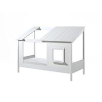 Leen Bakker - Vipack Huisbed - 90x200 Cm - MDF/Grenenhout - Wit - 105x213.6x159 Cm
