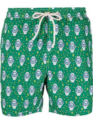MC2 Saint Barth short de bain à imprimé graphique intégral - Vert