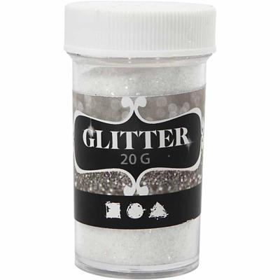 Creativ Company Glitter, wit, 20 gr/ 1 doosje