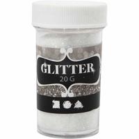 Creativ Company Glitter, wit, 20 gr/ 1 doosje