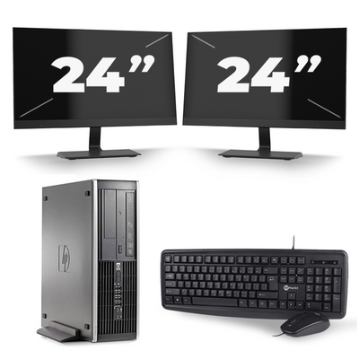 HP Compaq 6200 Pro SFF - Intel Core i7-2e Generatie - 16GB RAM - 256GB SSD - Windows 10 + 2x 24 inch Monitor