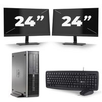 HP Compaq 6200 Pro SFF - Intel Core i3-2e Generatie - 8GB RAM - 256GB SSD - Windows 10 + 2x 24 inch Monitor