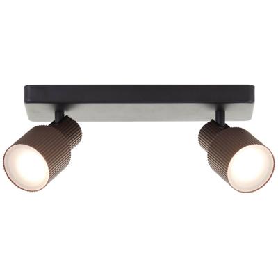 Brilliant 2-lichts opbouwspotCadiz zwart met brons - G01413/76