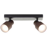 Brilliant 2-lichts opbouwspotCadiz zwart met brons - G01413/76