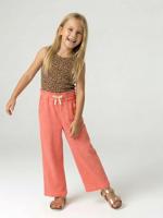 Wijde broek van katoengaas rozen