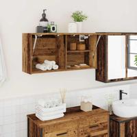 Badkamerwandkast 80x25x40 cm bewerkt hout oud houtkleurig
