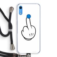 Middle finger white: Huawei Y6s Transparant Hoesje met koord