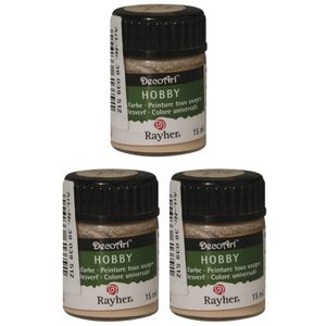 3x Beige acrylverf/allesverf potjes 15 ml hobby/knutselen