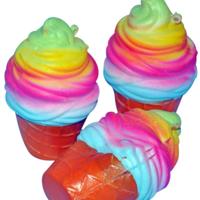 2 stuks Rainbow Ice Cream Cone decompressie speelgoed met touw