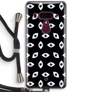 Eyes pattern: HTC U12+ Transparant Hoesje met koord