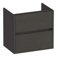 Brauer Adore - Onderkast Ondiep - 60 cm - met 2 Softclose Lades Greeploos en 1 Sifon Uitsparing - Timber Anthracite