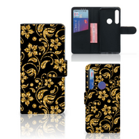 Motorola One Action Hoesje Gouden Bloemen