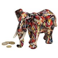 Luxe spaarpot olifant rood van keramiek 22 cm   -