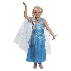 Blauwe prinsessenjurk met cape voor meisjes 6-8 jaar   -