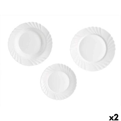 Serviesset Vivalto F-LBP100-80-90 F-LBP100-80-90 Wit Opaal glas (2 Stuks)