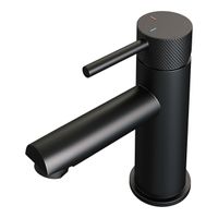 Brauer Black carving Wastafelmengkraan opbouw - laag - hendel lang smal carving - mat zwart 5-S-001-HD6