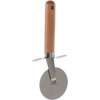 Pizzaroller/pizza snijder - beukenhout - 18,5 cm - RVS